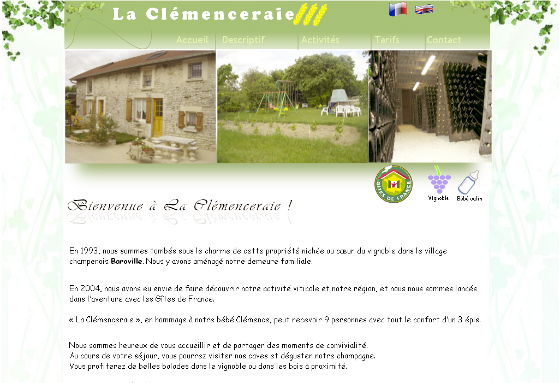 Site vitrine pour gîte de France