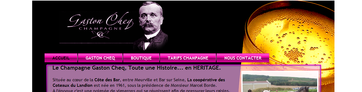 Site vitrine sur le Champagne